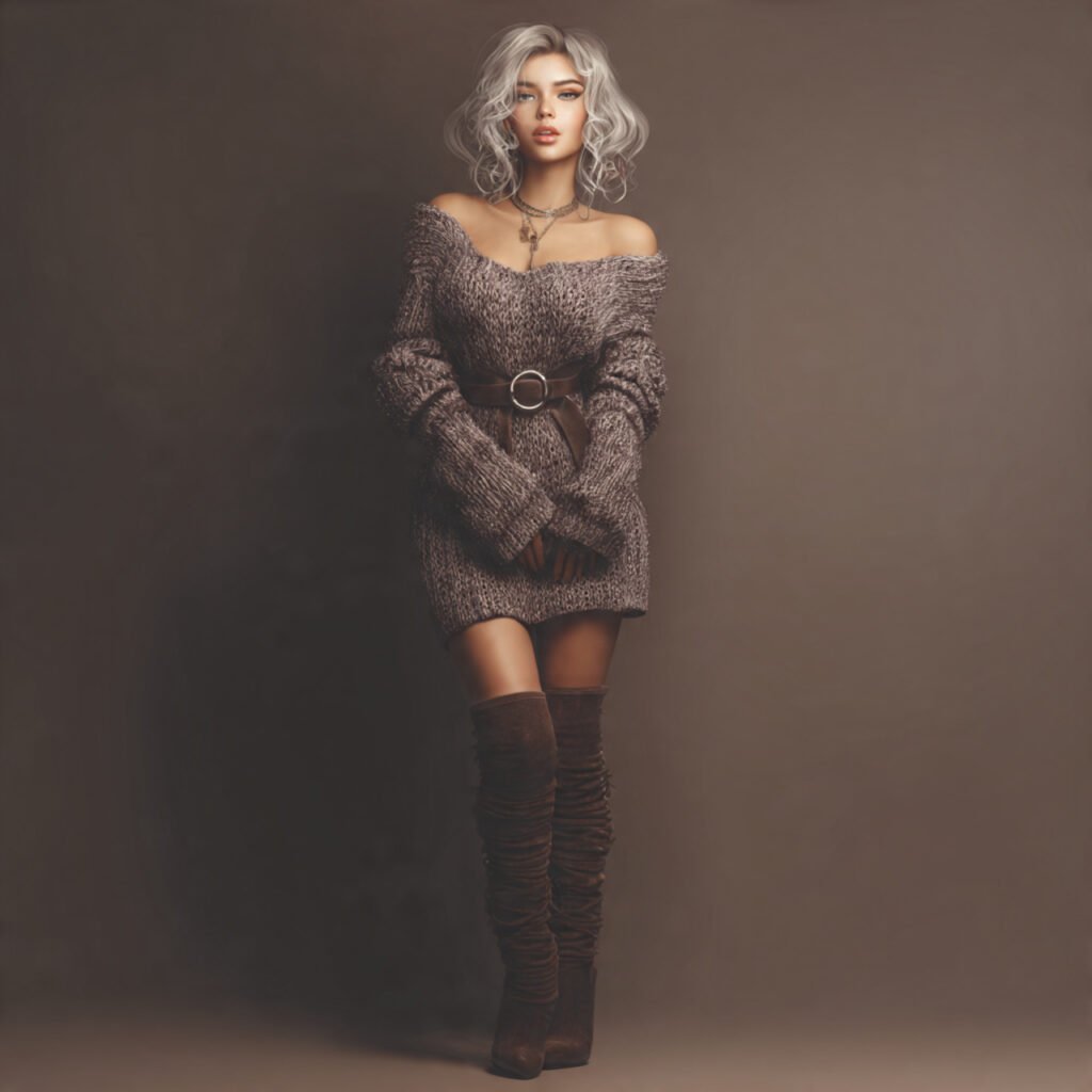 Winter Baddie Outfits: 17 Cold-Weather Looks That Serve Attitude, Warmth & Luxury 11 a beautiful and realistic woman in knit