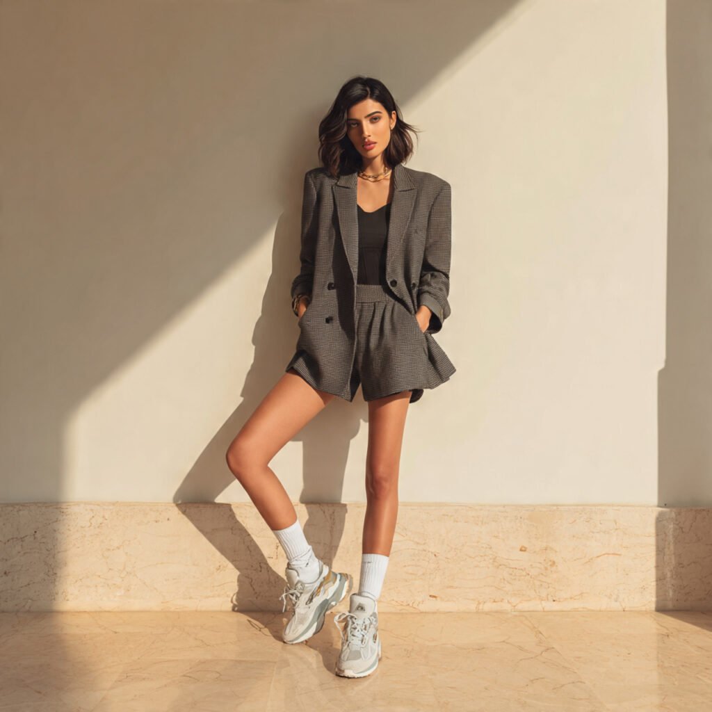 a realistic image of a person wearing 1