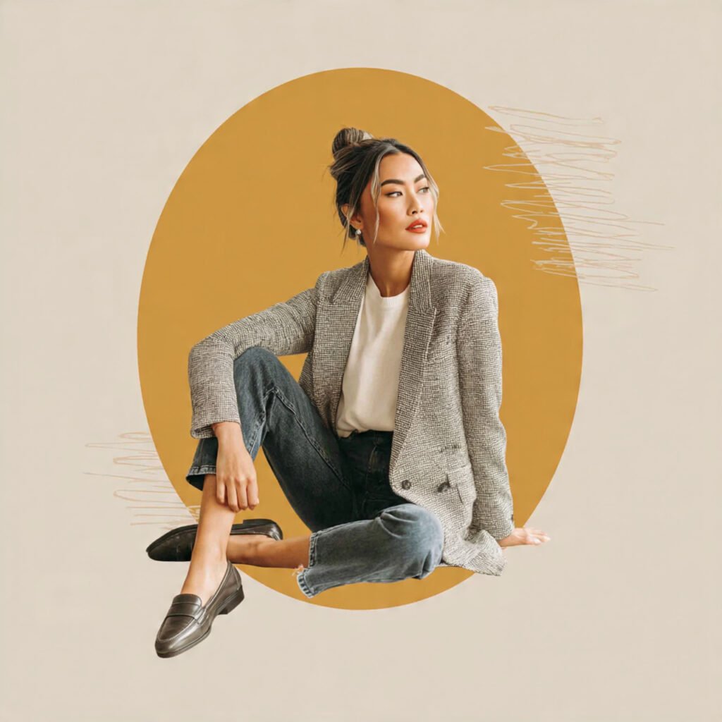 a realistic image of a woman wearing 3