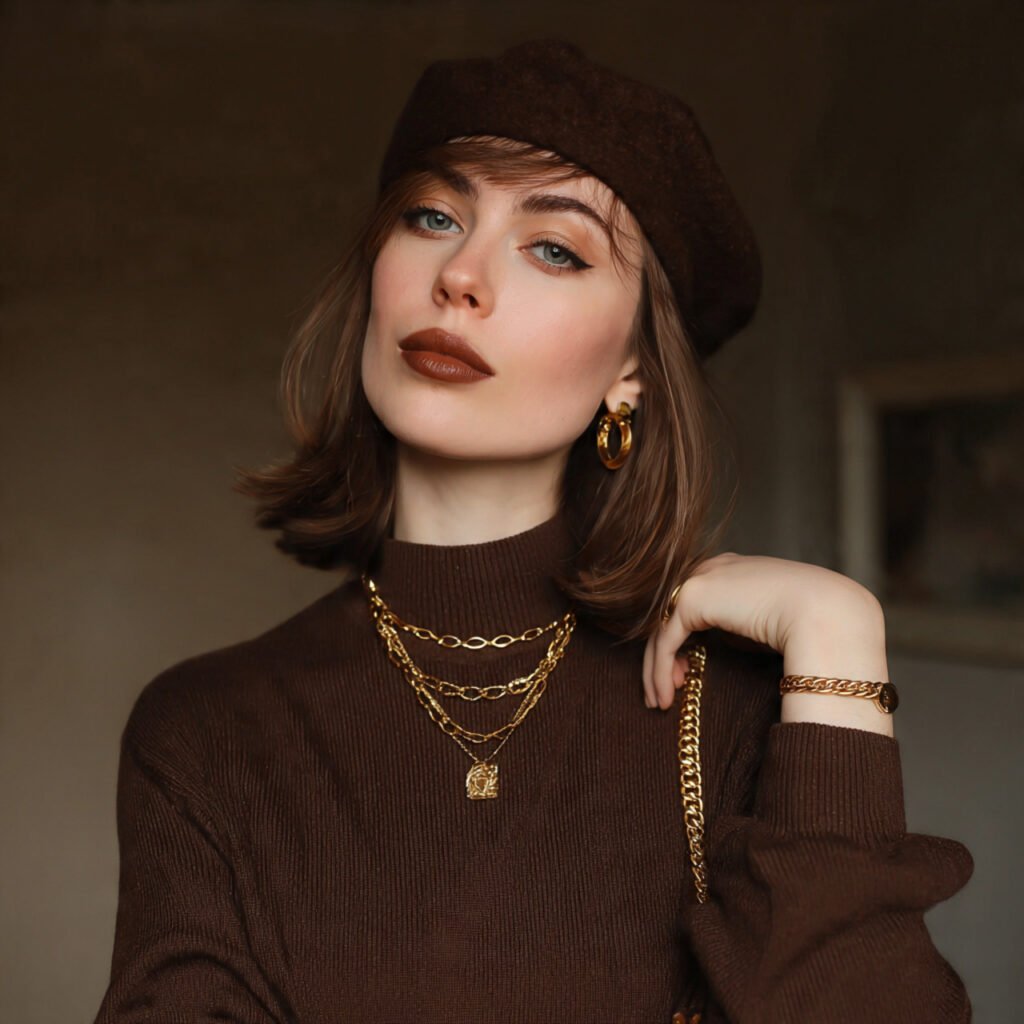 Winter Baddie Outfits: 17 Cold-Weather Looks That Serve Attitude, Warmth & Luxury 16 a woman on chocolate brown set