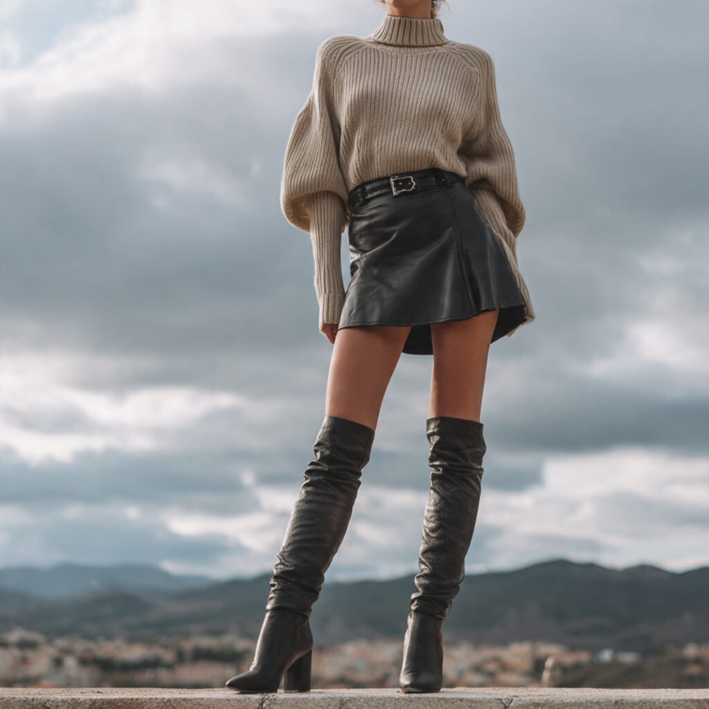 Winter Baddie Outfits: 17 Cold-Weather Looks That Serve Attitude, Warmth & Luxury 14 a woman wearing a leather skirt a