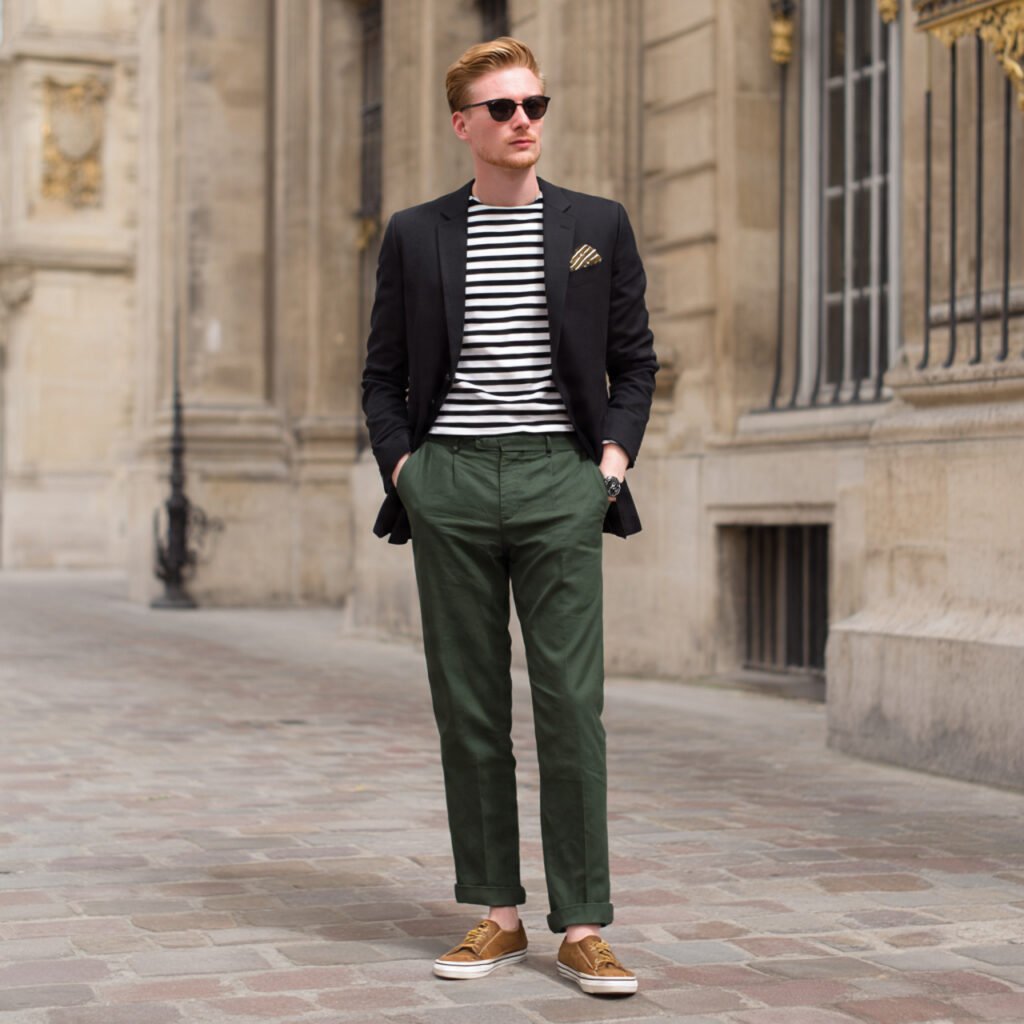 blazer striped breton tee chinos