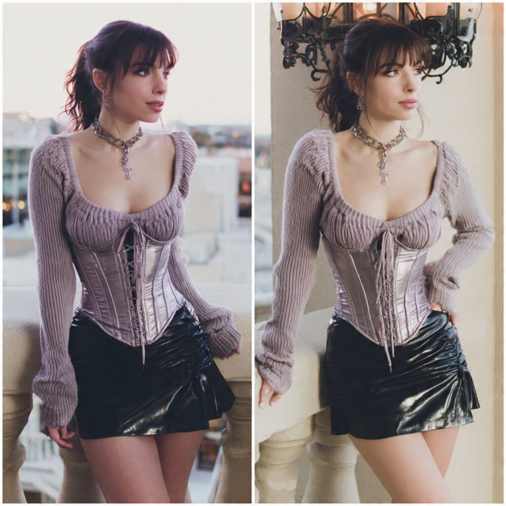 Winter Baddie Outfits: 17 Cold-Weather Looks That Serve Attitude, Warmth & Luxury 6 corset layer over knit sweater mini