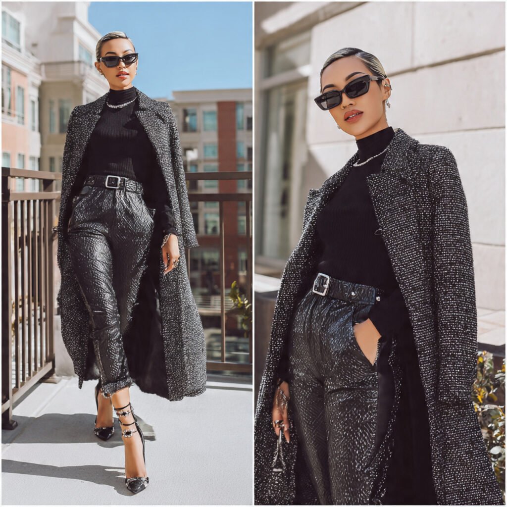 Winter Baddie Outfits: 17 Cold-Weather Looks That Serve Attitude, Warmth & Luxury 5 leather pants fitted turtleneck statement