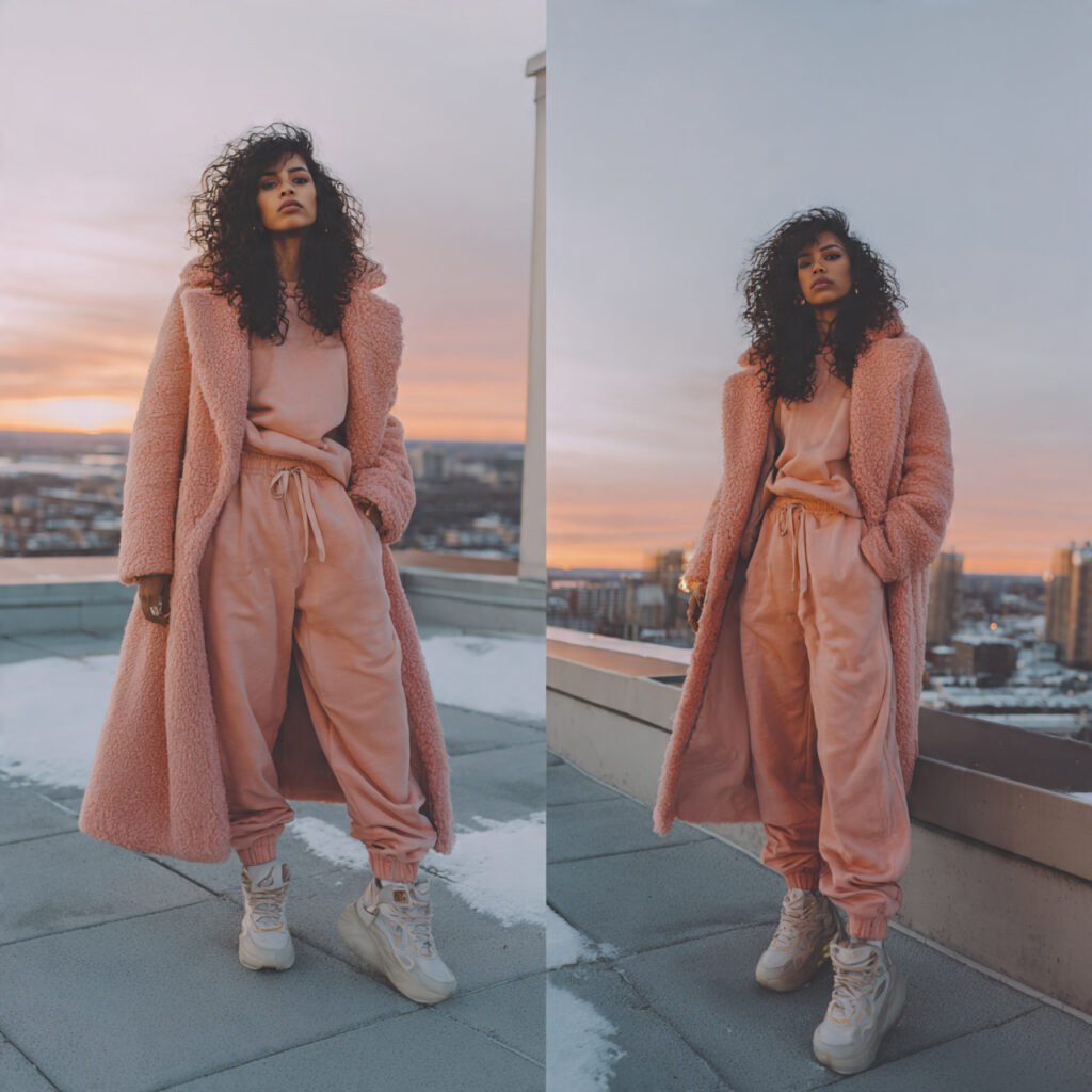 Winter Baddie Outfits: 17 Cold-Weather Looks That Serve Attitude, Warmth & Luxury 15 matching tracksuit long wool coat comfy 1