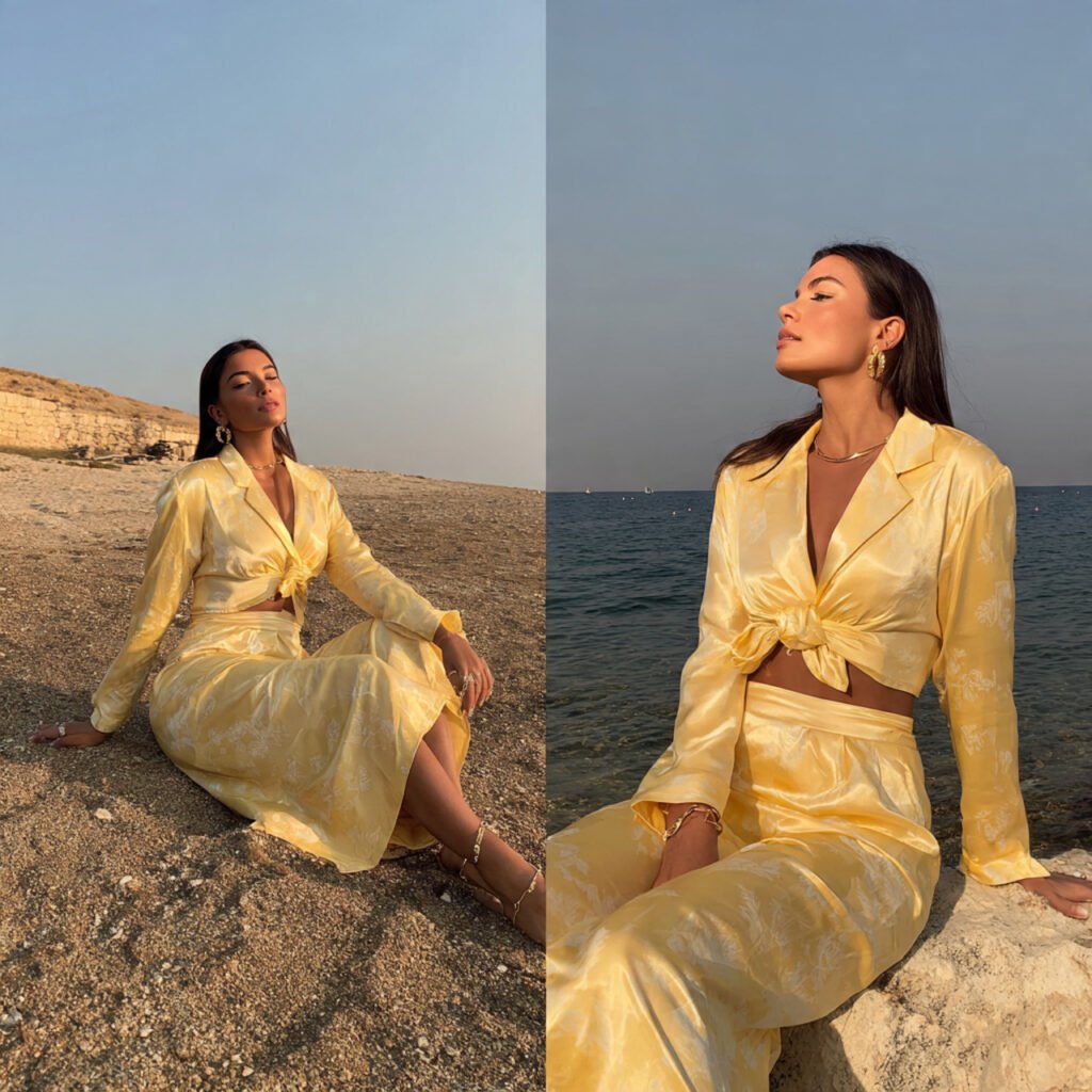 satin slip midi cropped blazer with