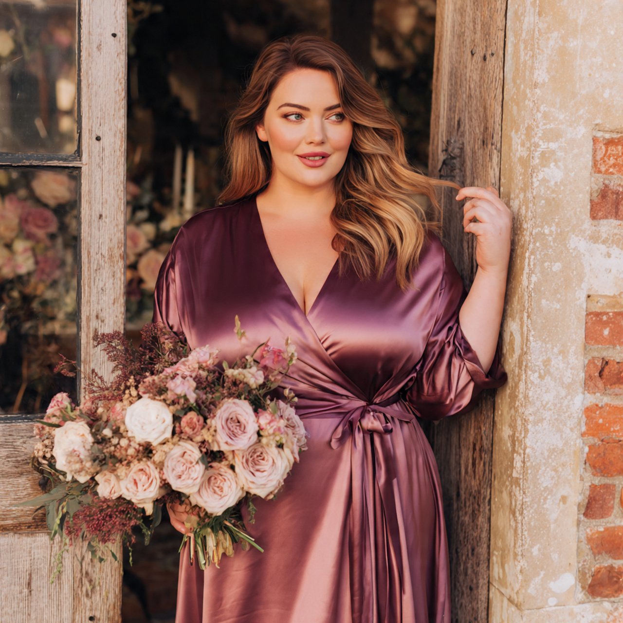 a plus size beautiful woman image wearing heavy sa