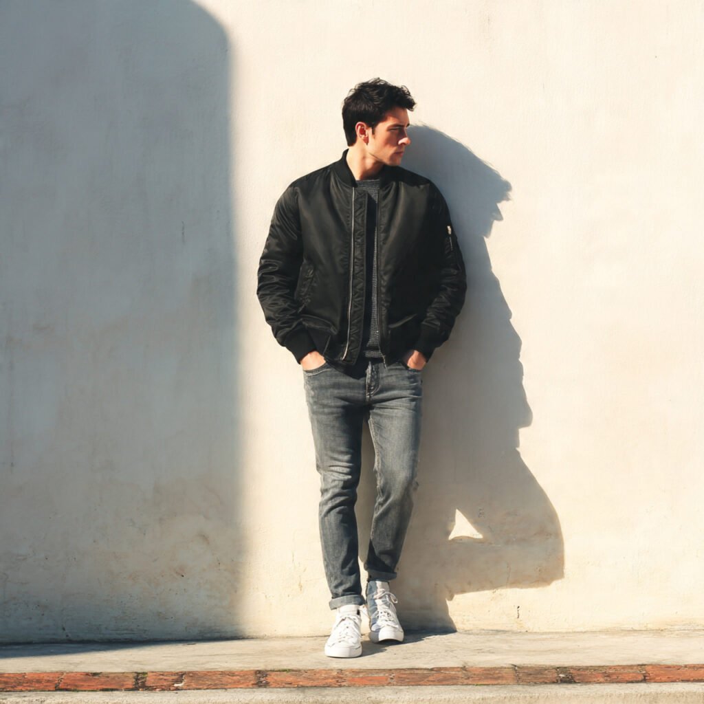 bomber jacket slim jeans 1