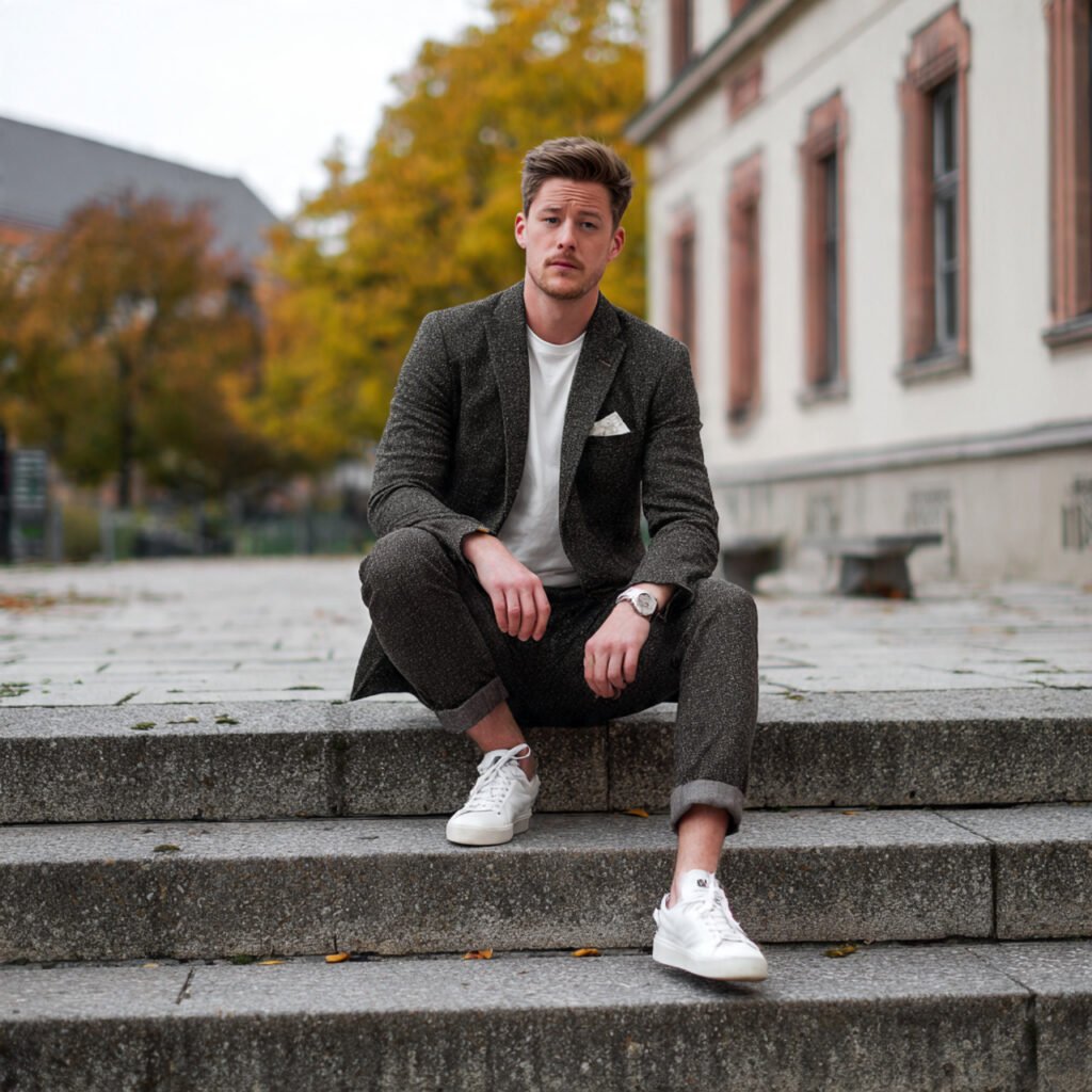 casual blazer sneakers