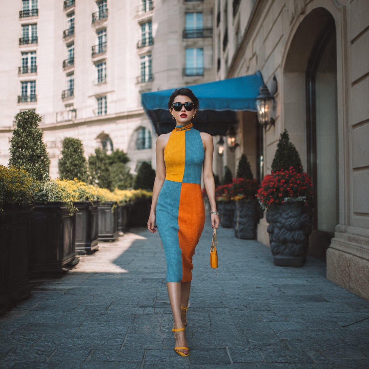 color block midi with editorial polish