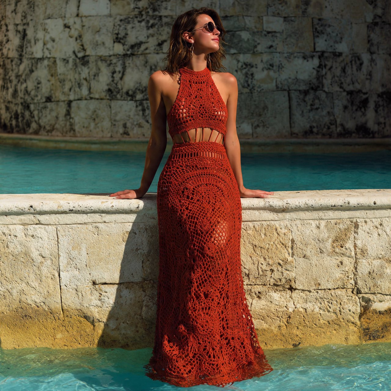 crochet maxi over swim base