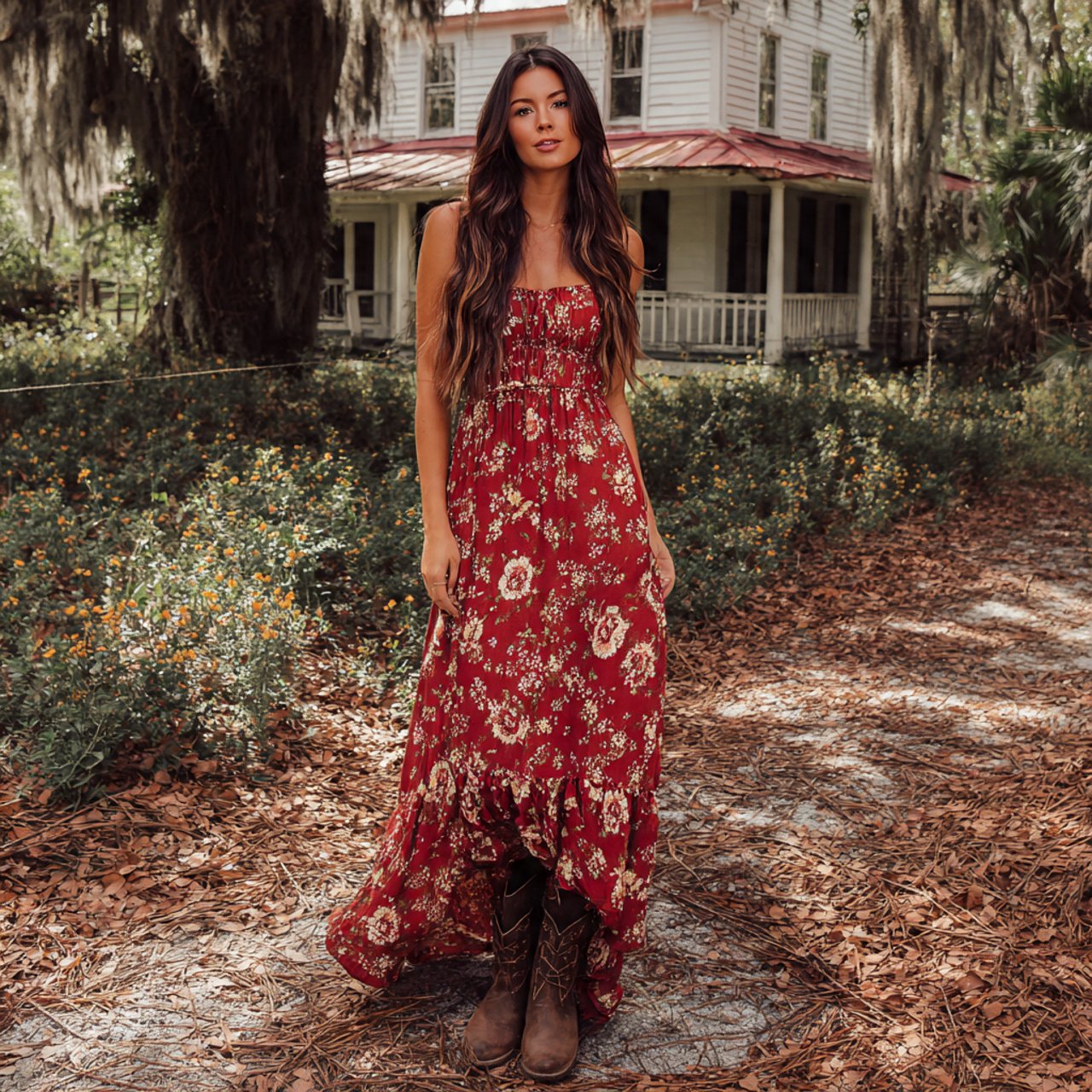 floral boho maxi dress