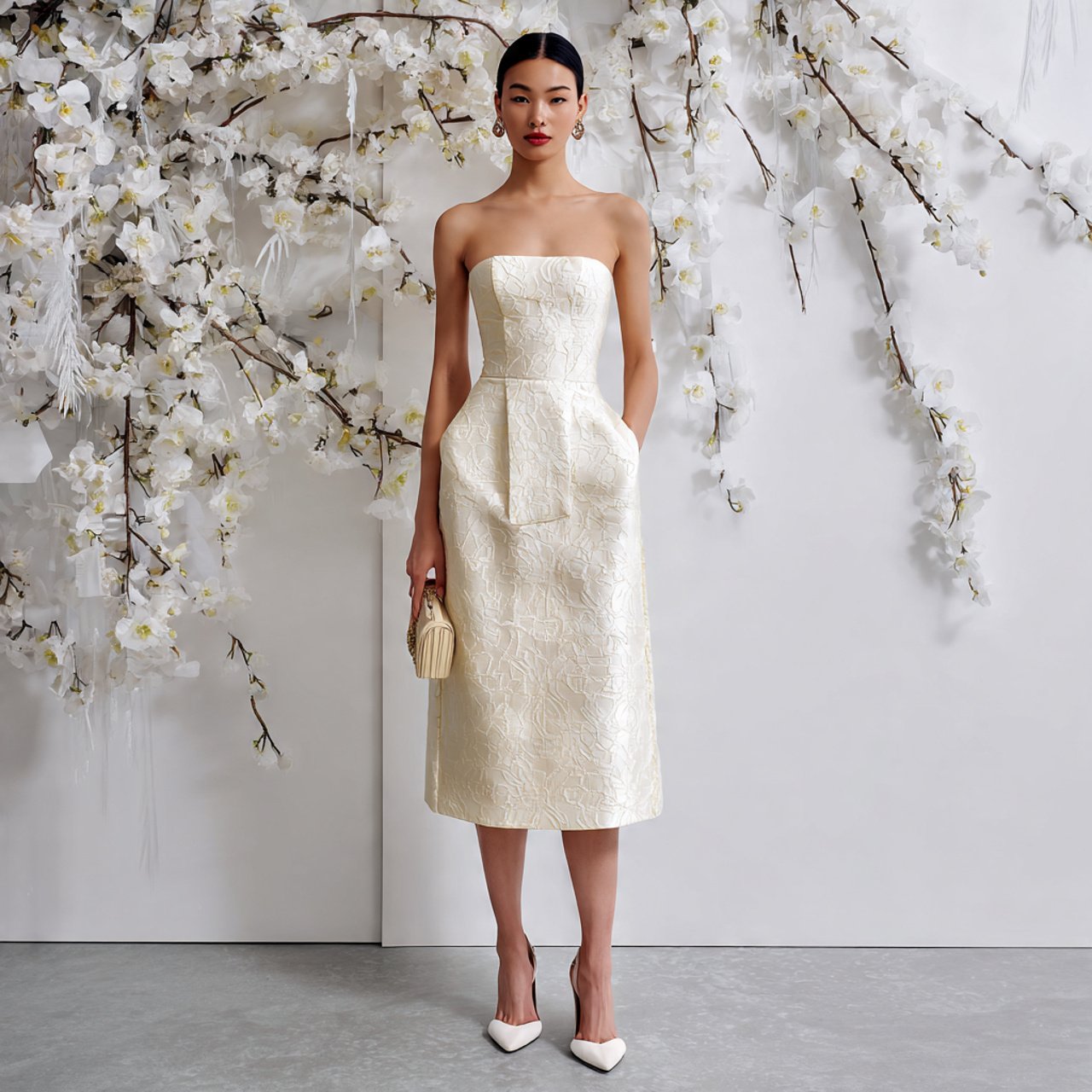 jacquard midi with subtle structure with wedding b