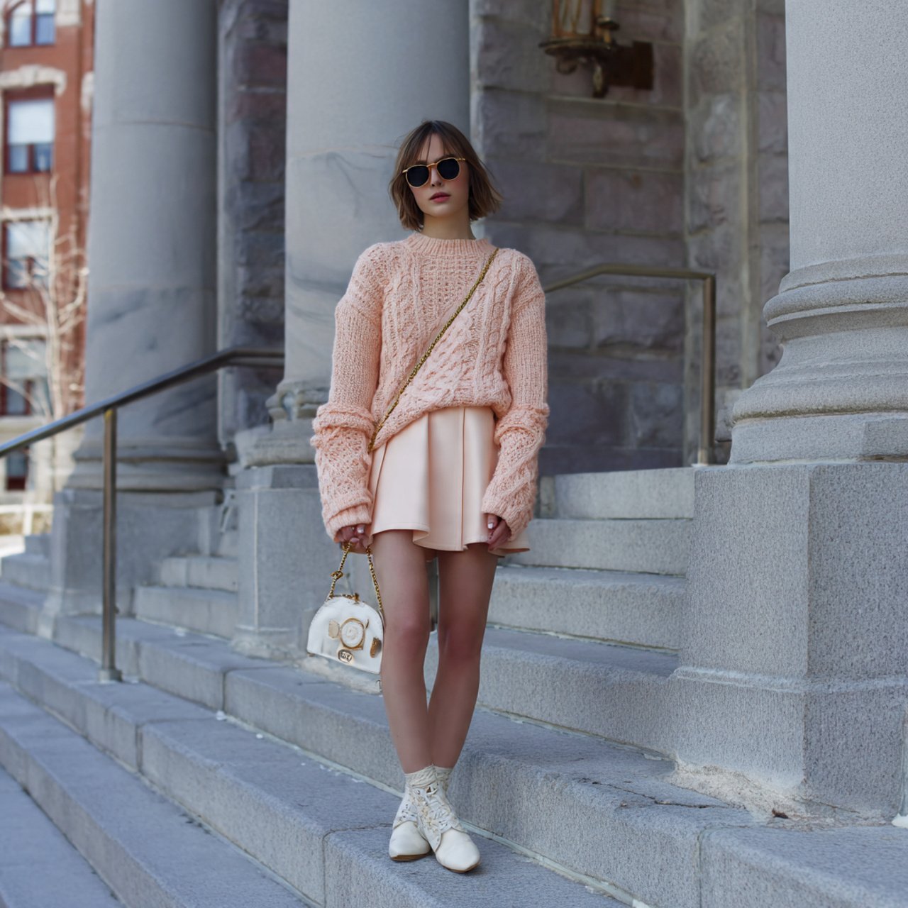 knit sweater a line skirt