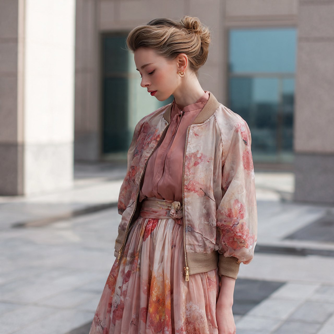 lightweight jacket over romantic dress