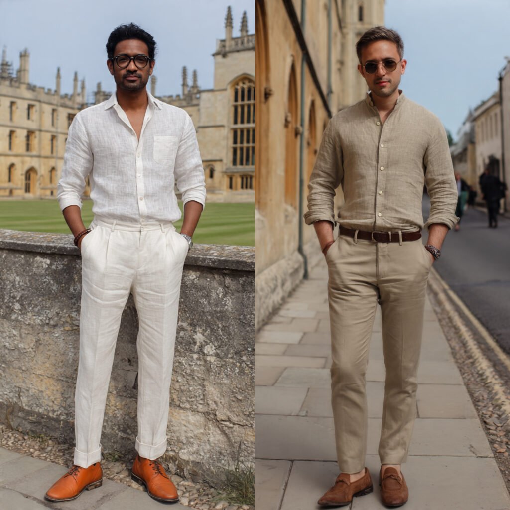 linen shirt chinos combo