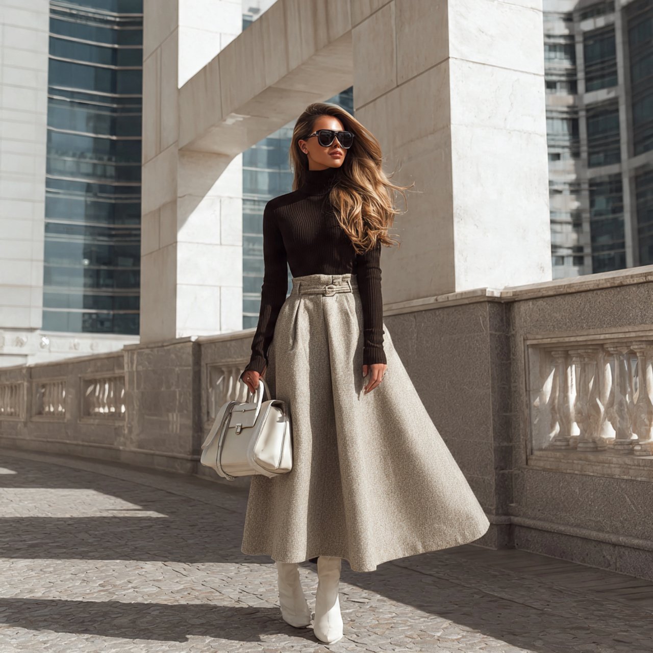 long wool skirt turtleneck sweater