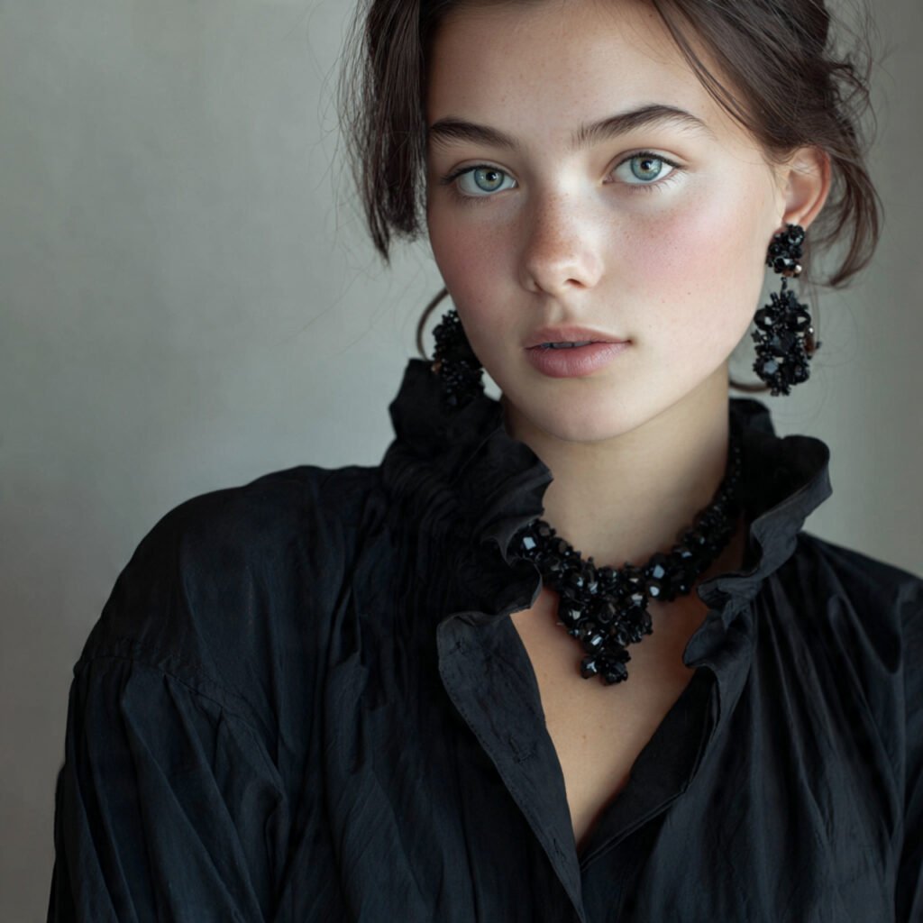 monochrome black set statement earrings