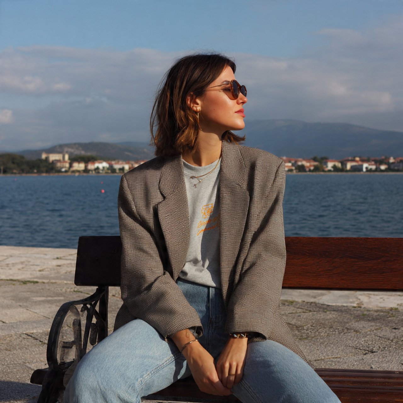 oversized blazer baby tee straight jeans 1