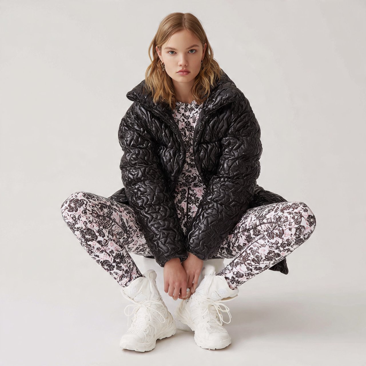 quilted puffer jacket leggings