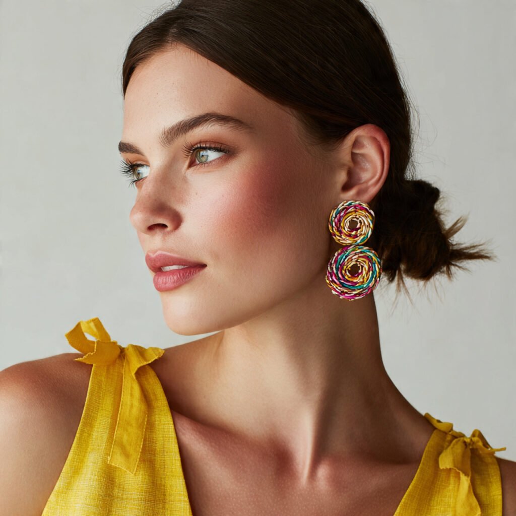 resort holiday set linen blend bright earrings