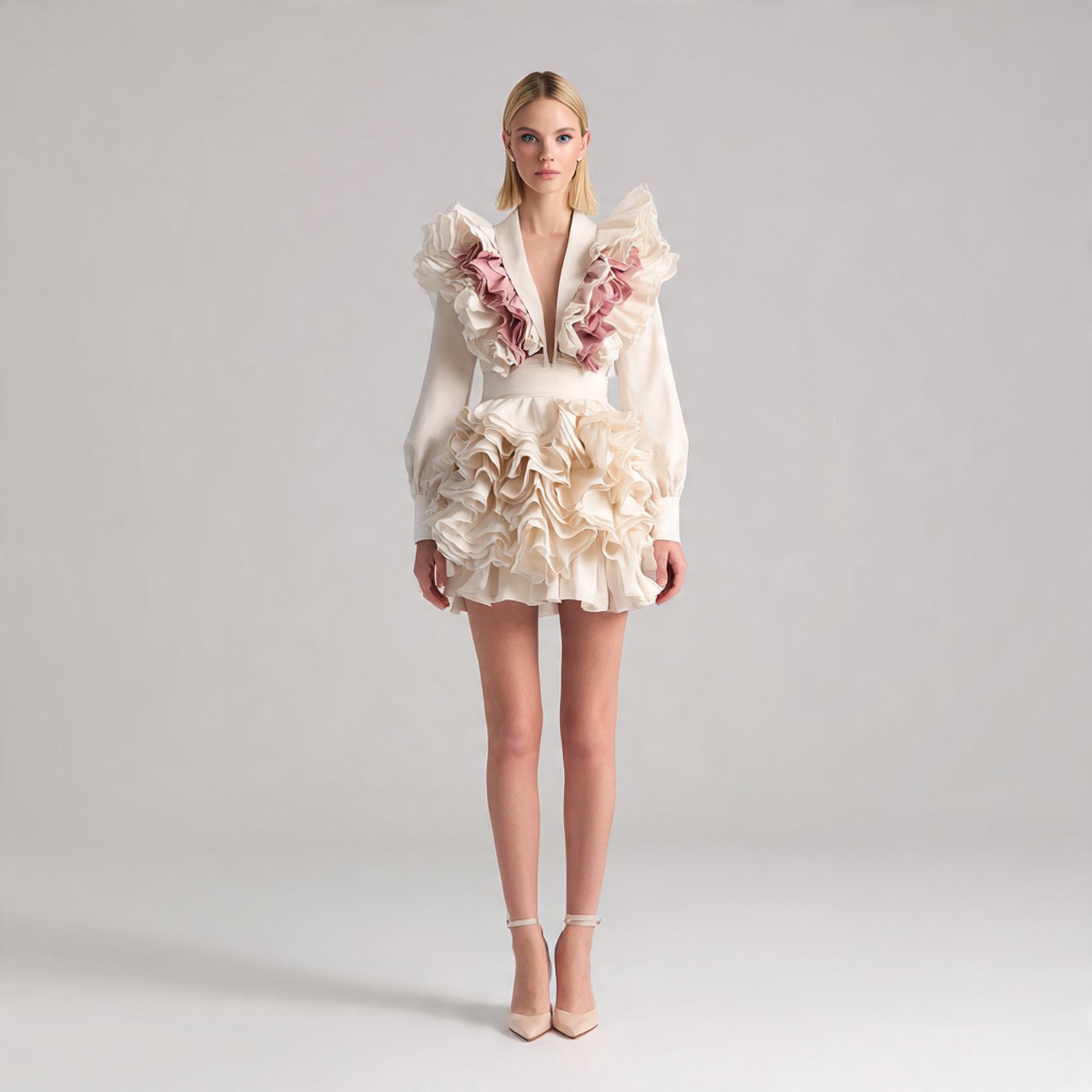 ruffle trim mini with controlled volume