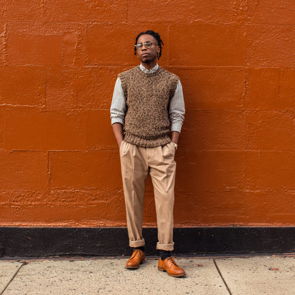 sweater vest slim pants