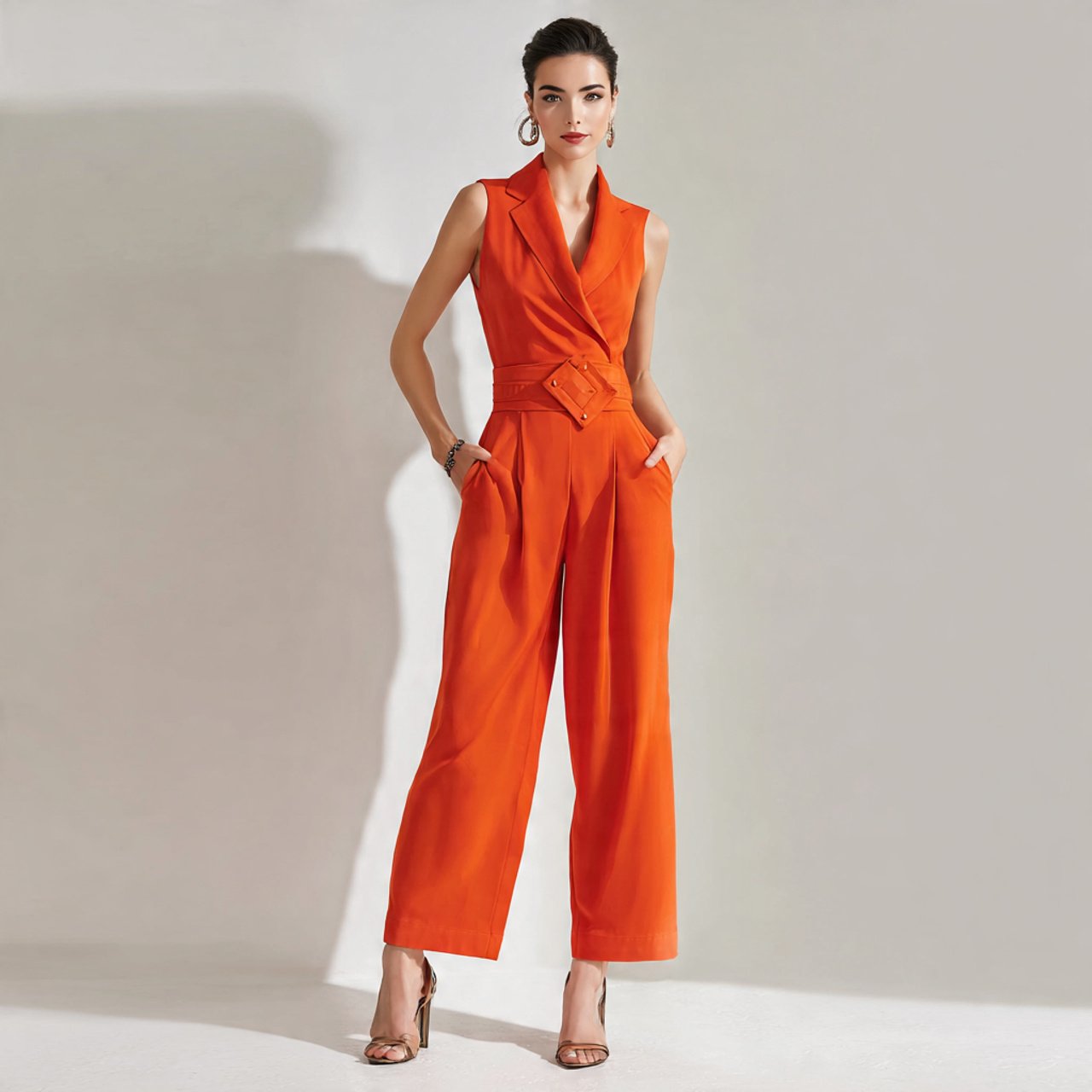 tailored jumpsuit with defined waist 1