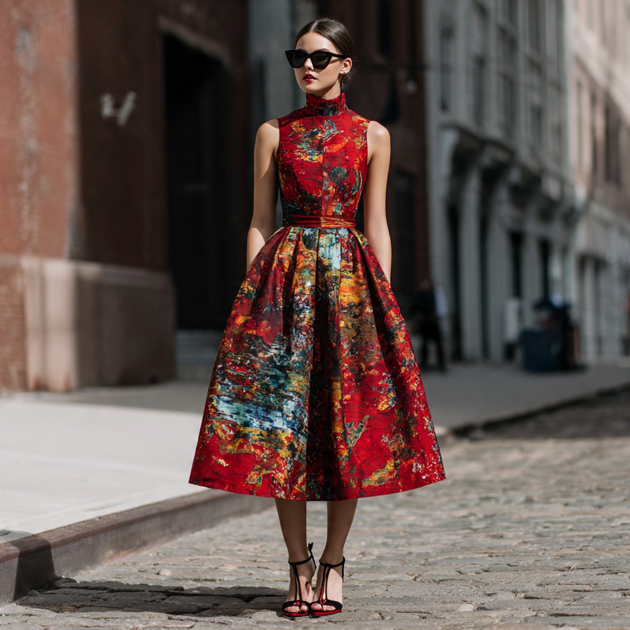 tea length a line with defined waist with street s