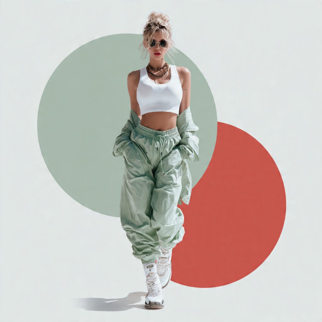 track pants crop top