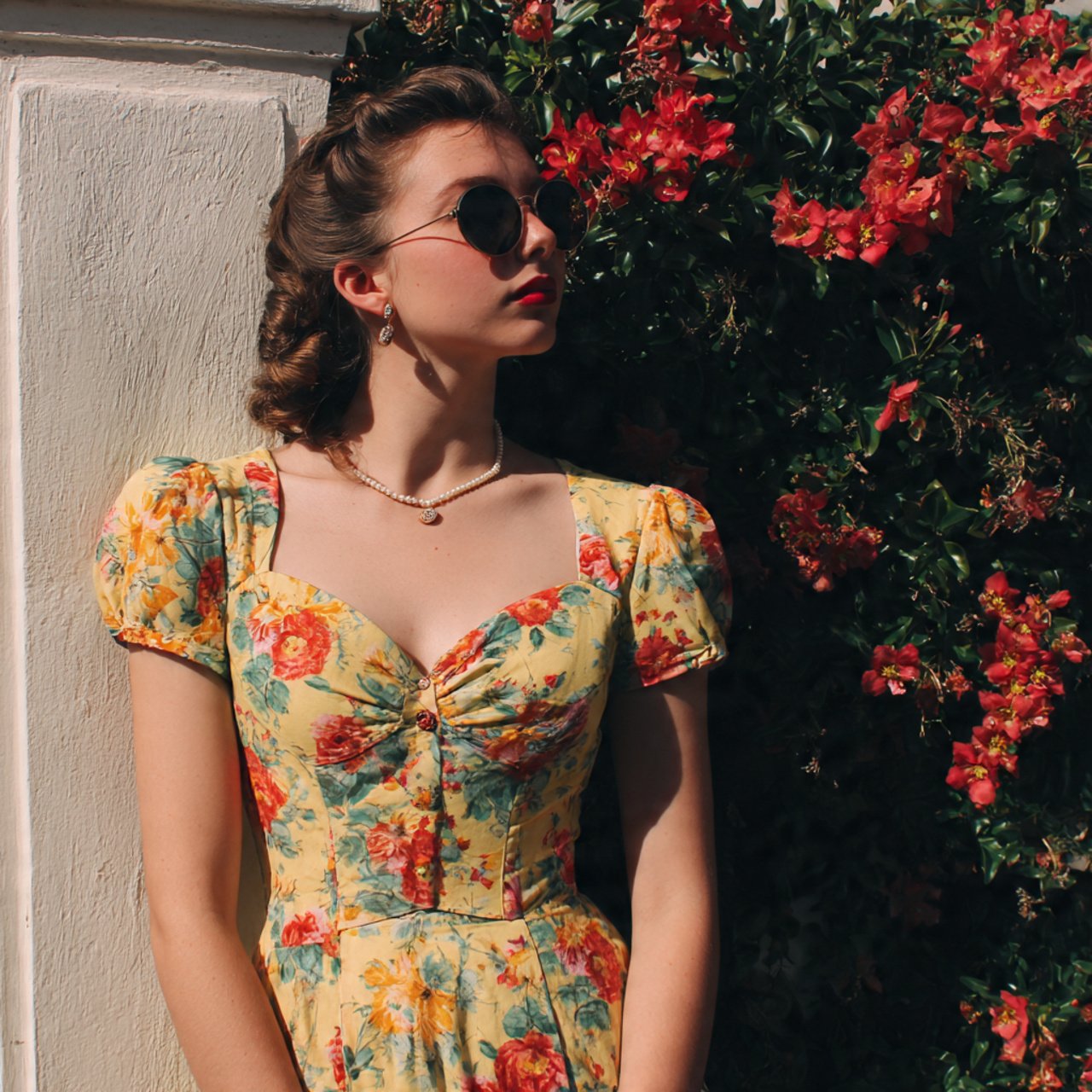 vintage inspired floral dress