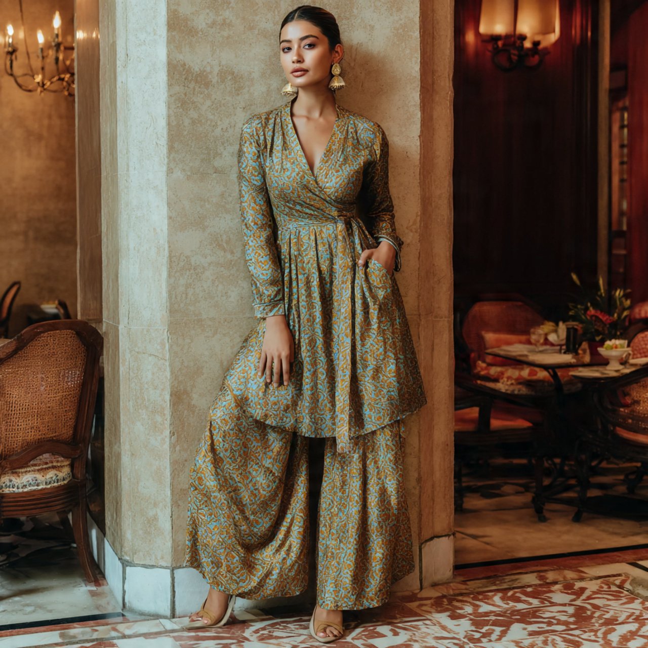 angrakha tunic with palazzo pantslatest indo weste