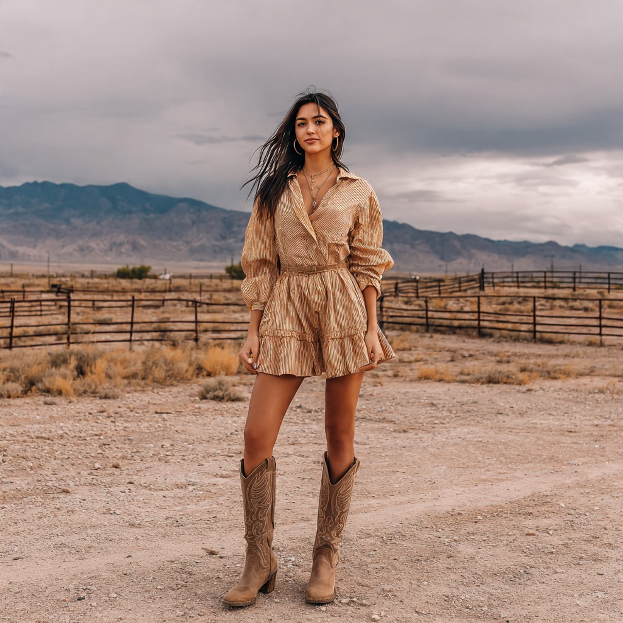 cotton co ord with leather bootswestern outfits wo