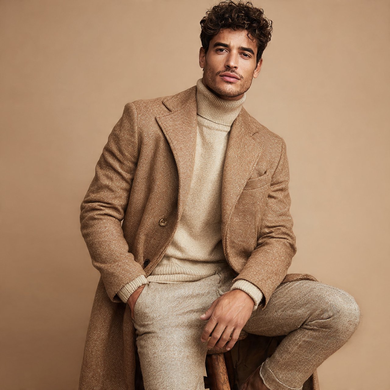 Old Money Outfits Men Winter: 17 Timeless Looks That Always Feel Refined 1 create a real man image wearing camel overcoat wit