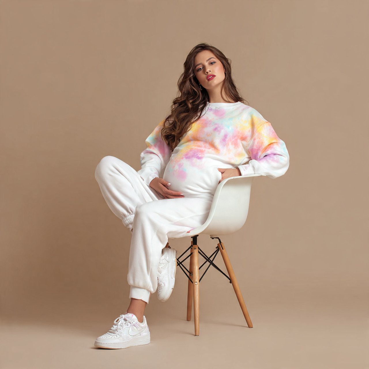 create a woman image waring matching cotton set wi
