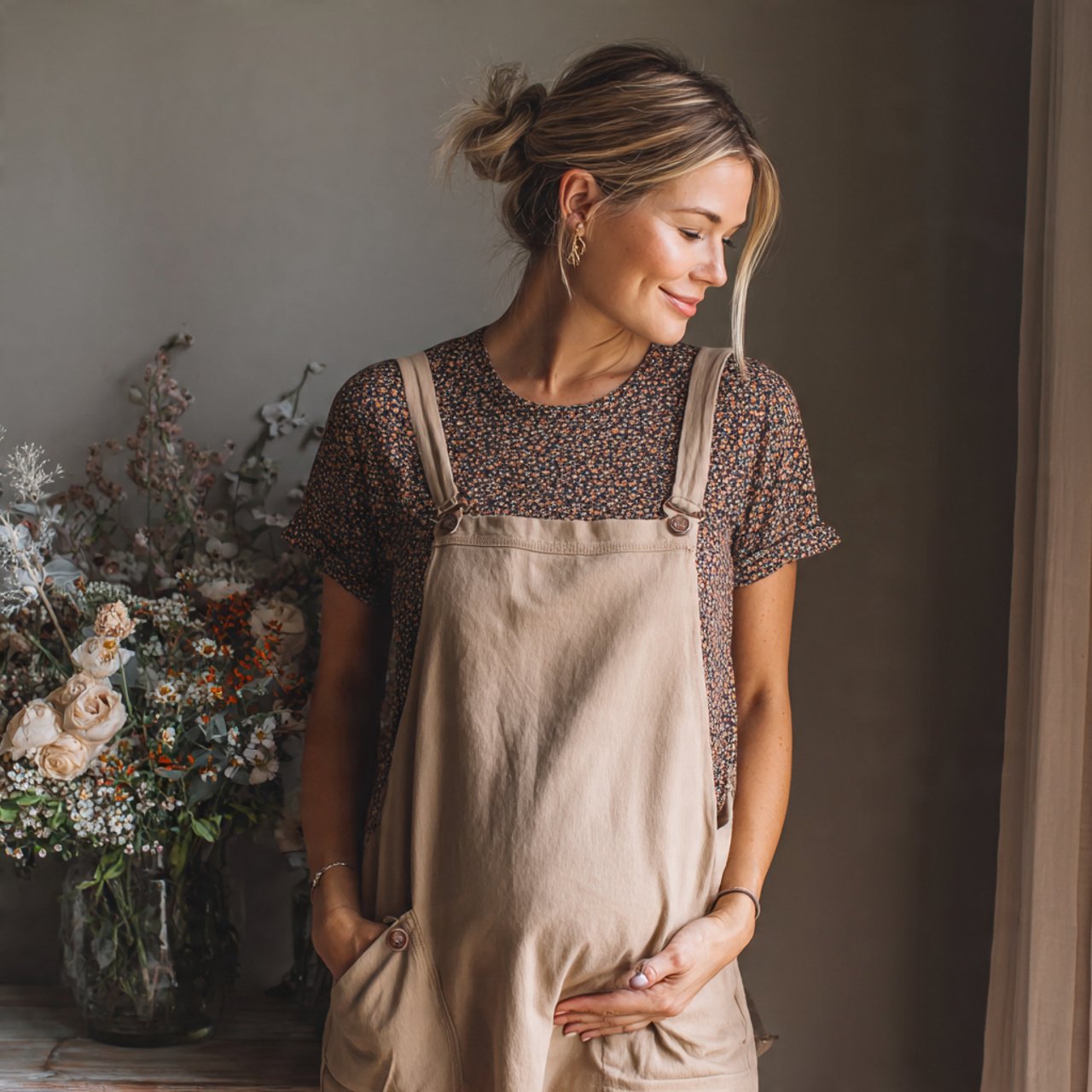 maternity overalls with fitted teepregnancy outfit