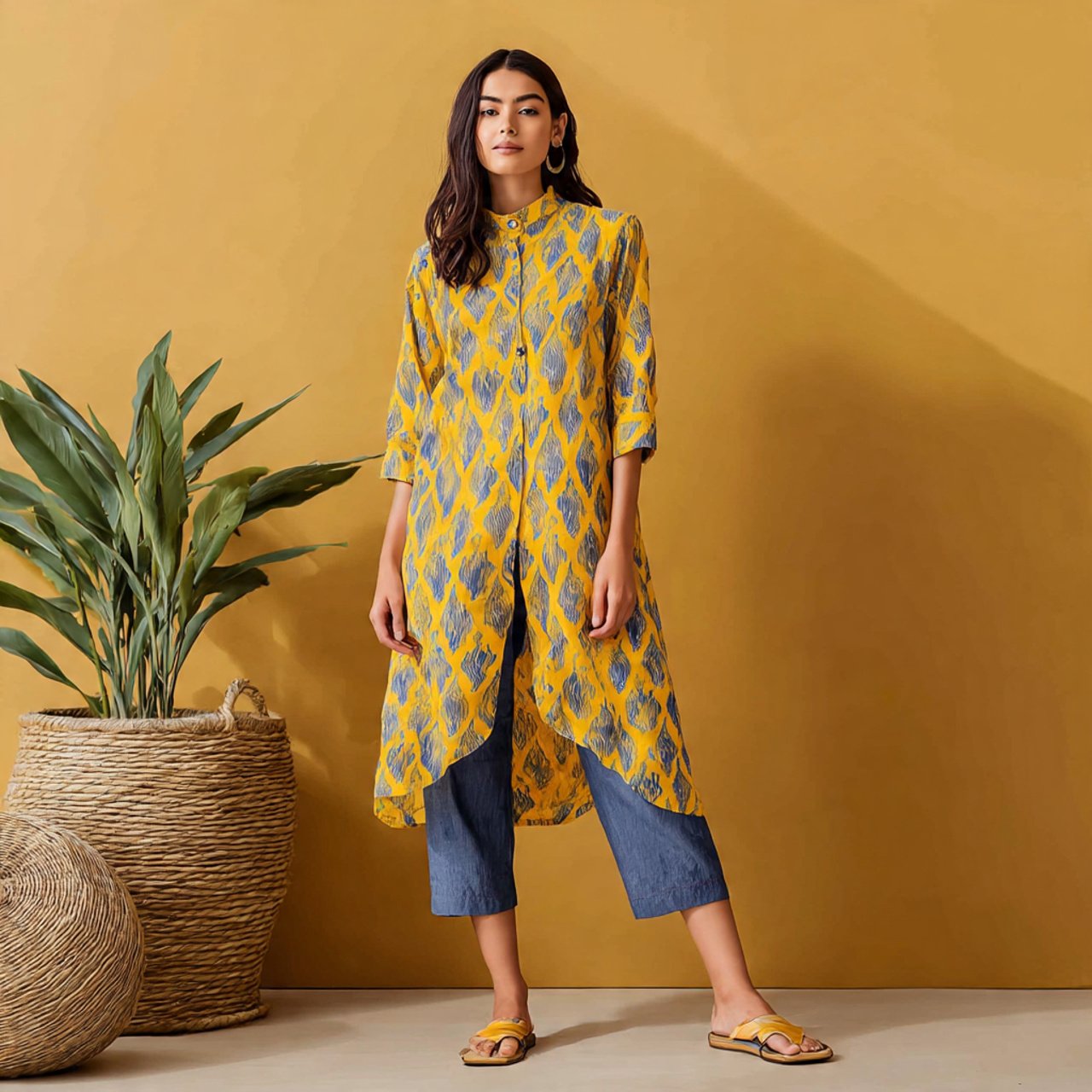 shirt style kurta with tapered pantslatest indo we