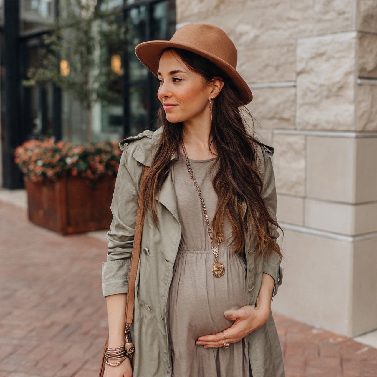 t shirt dress with a lightweight trenchcasual preg