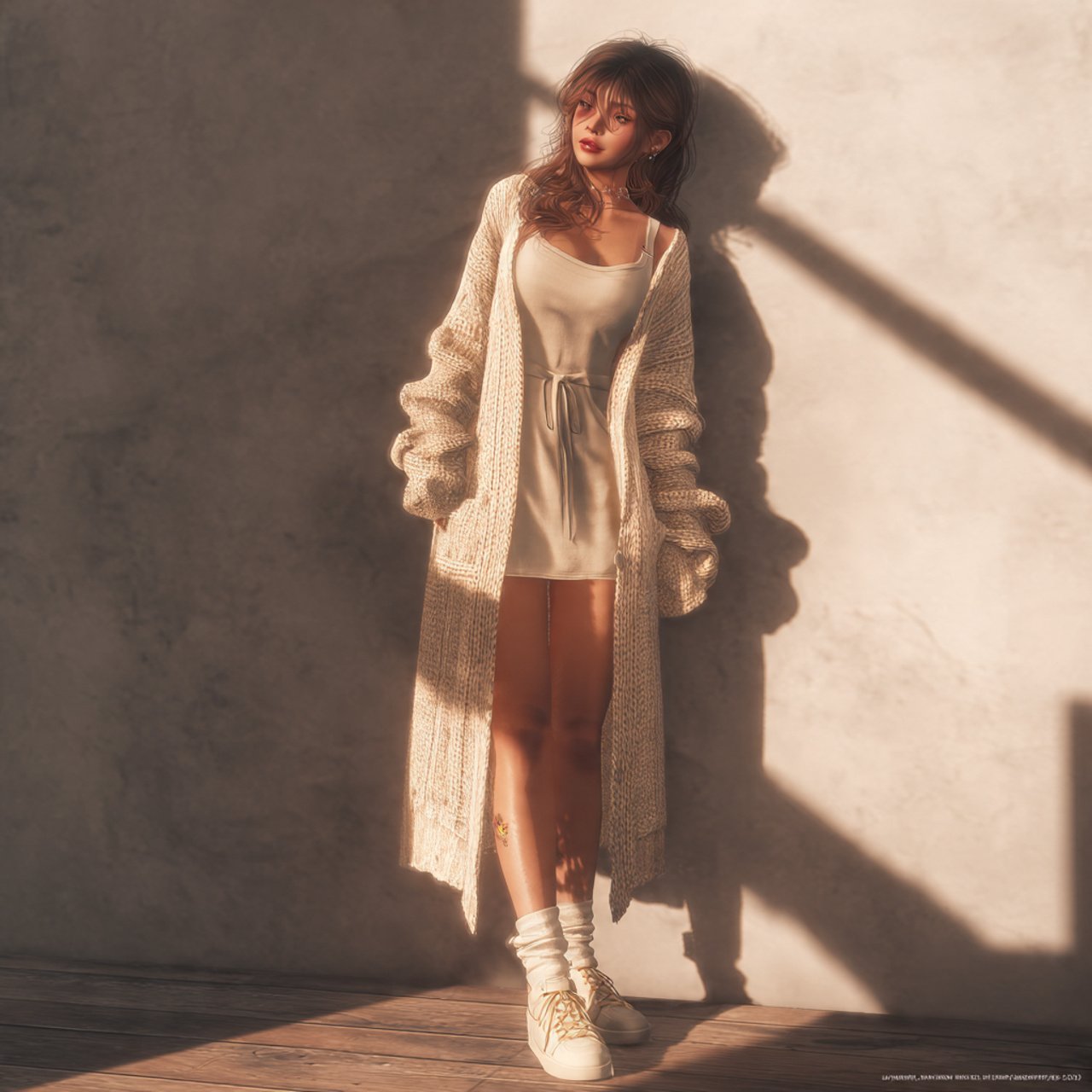 the long cardigan and cotton tank dresscomfy outfi