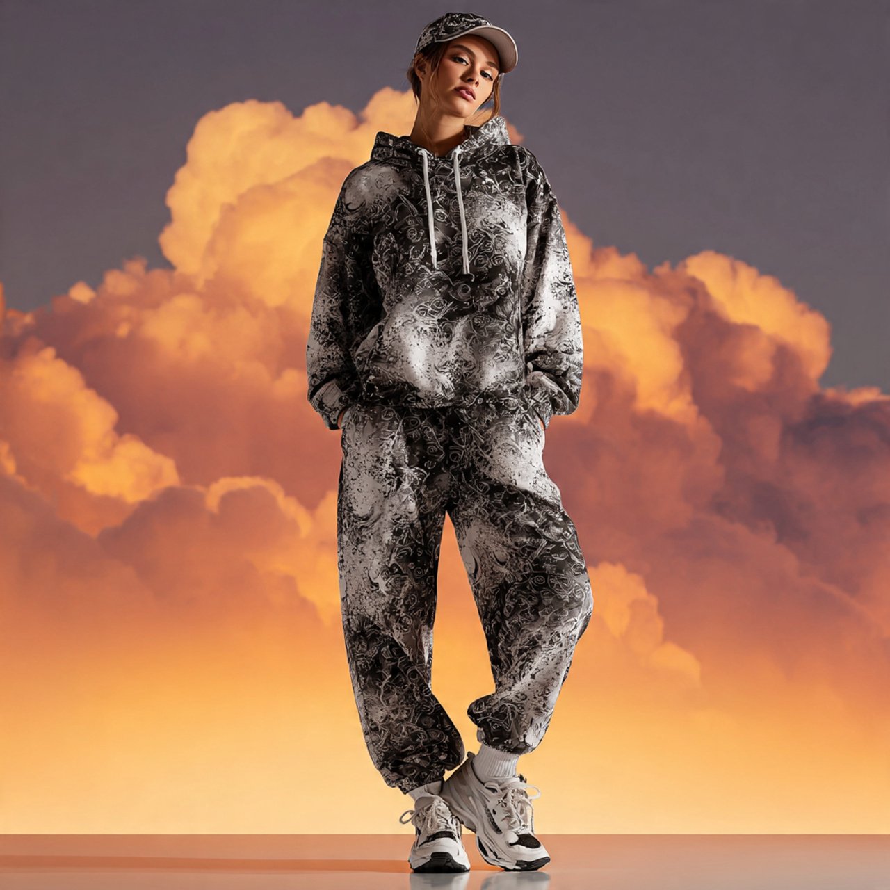 the monochrome hoodie and jogger setcomfy outfits