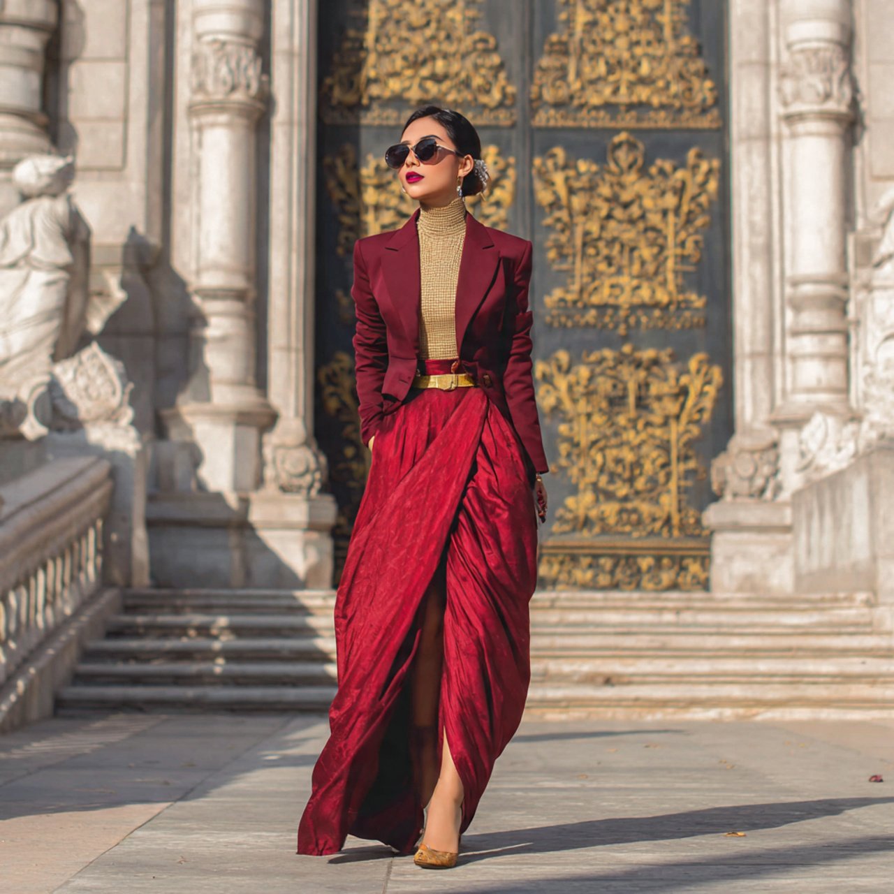 tissue skirt with a tailored blazerlatest indo wes