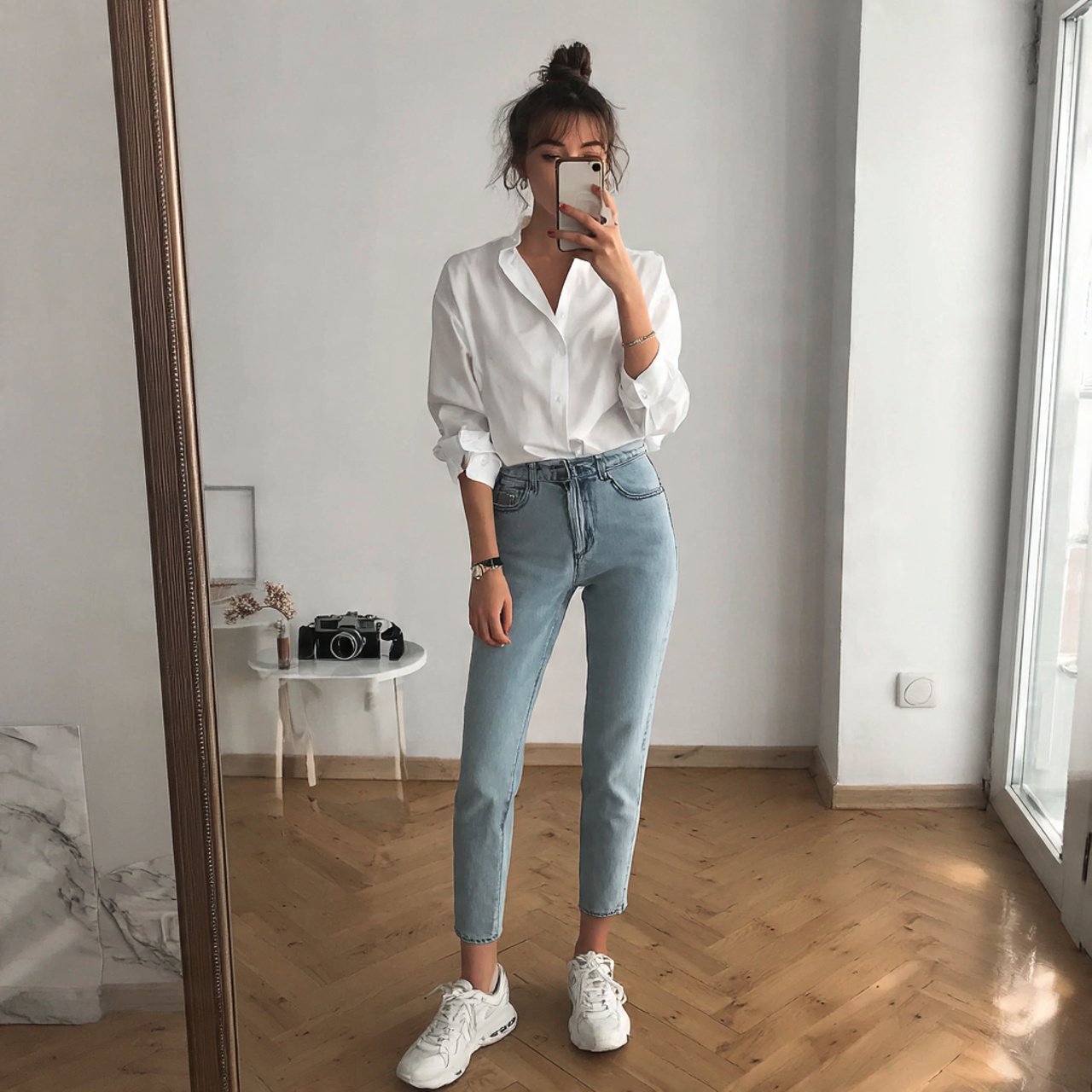 white shirt with straight jeanswestern outfits wom