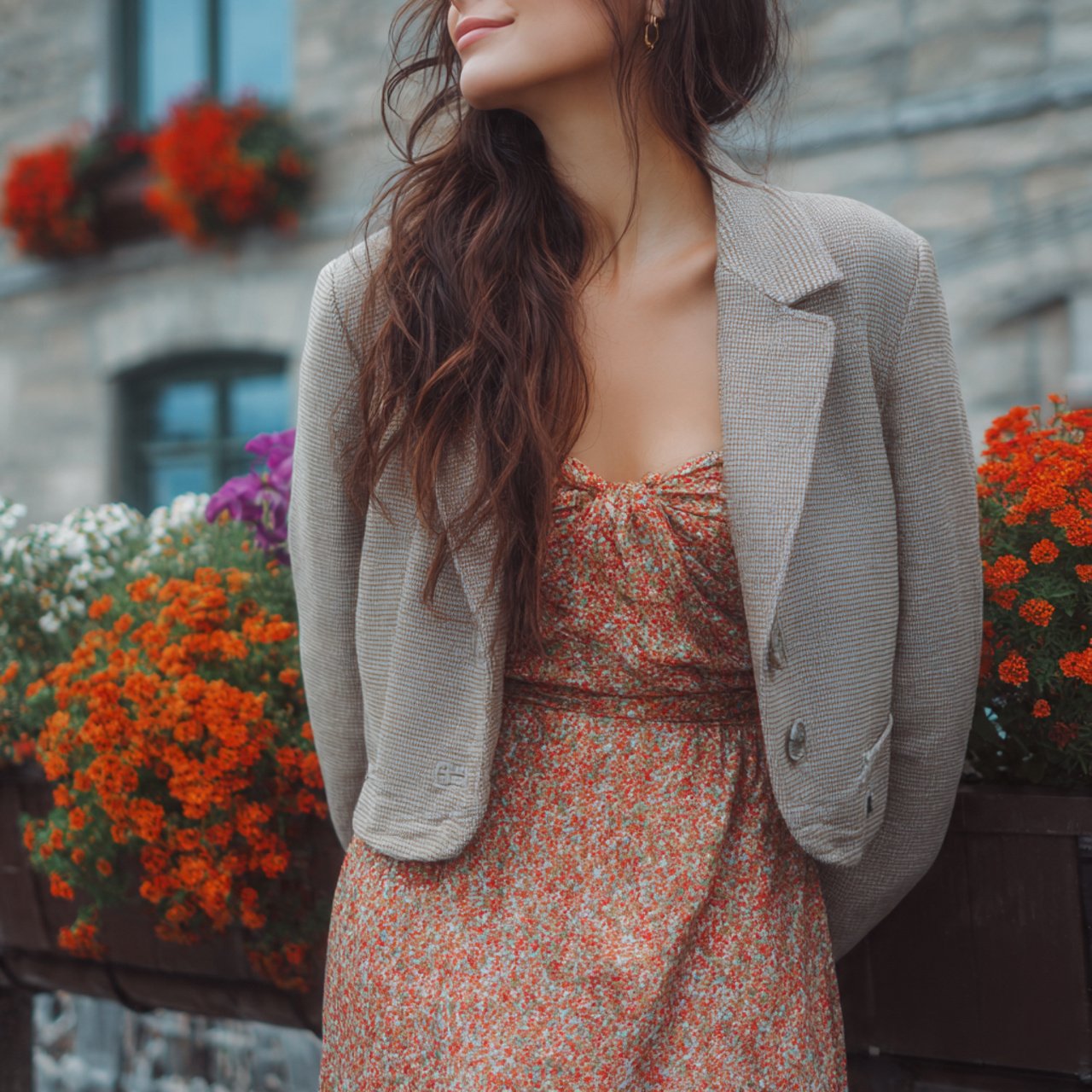 cropped jacket with a slip skirtdate night outfit 2