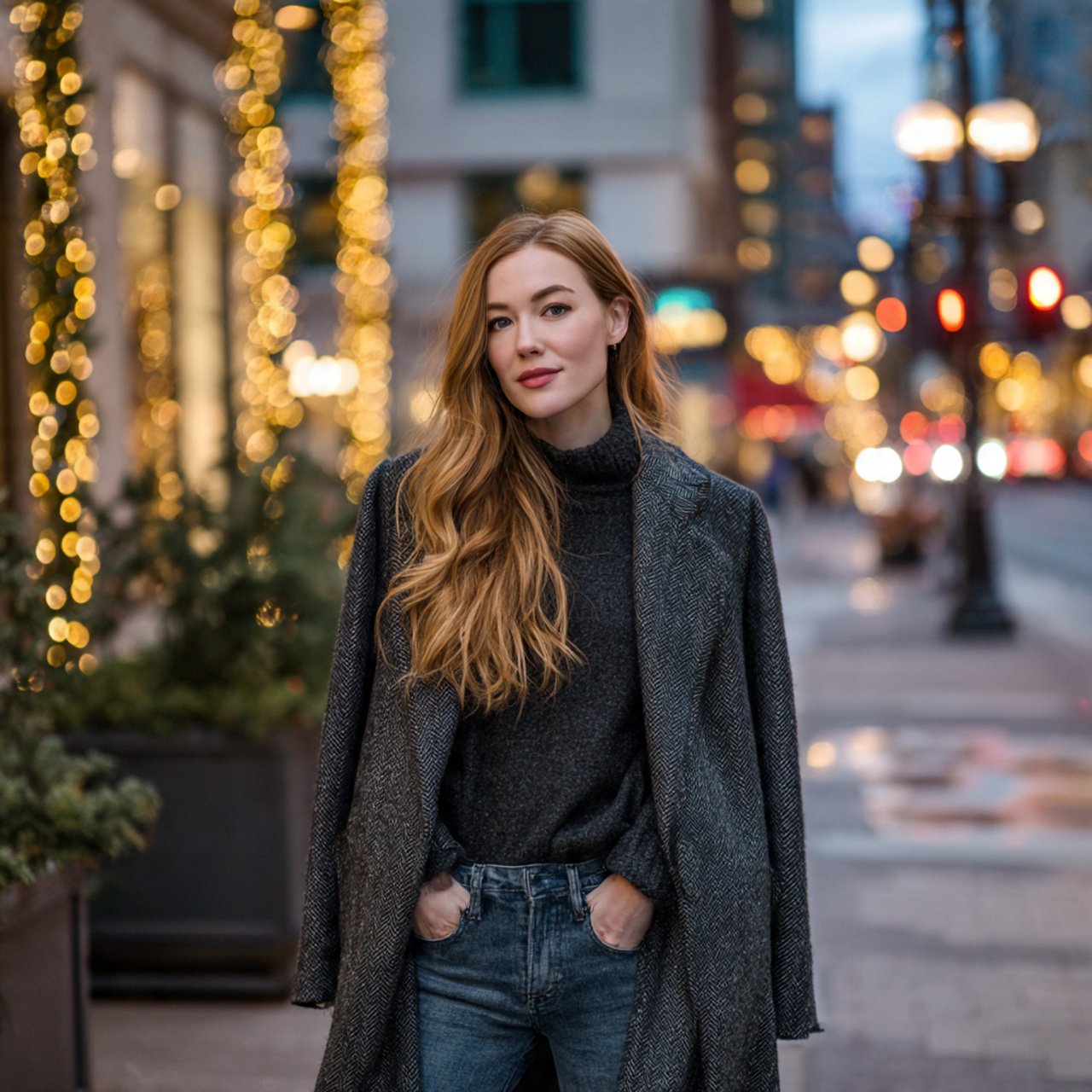 Autumn Date Night Outfit Ideas for a Chic, Polished Fall Look 9 dark denim and a statement coatwoman autumn date n