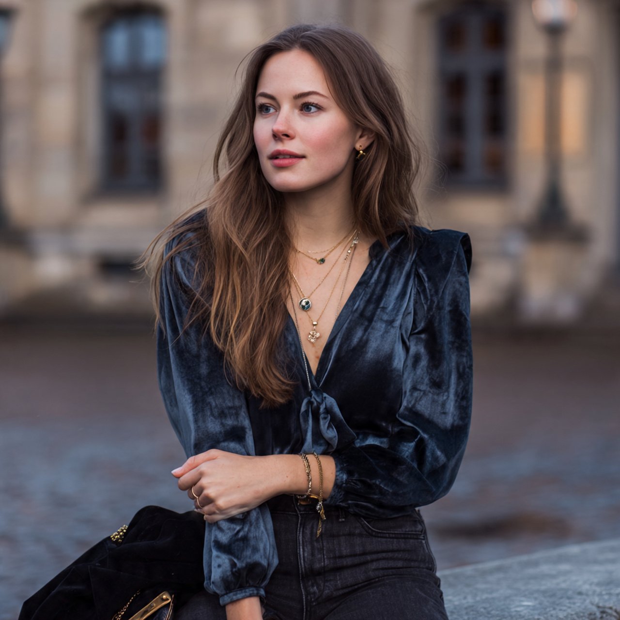 Autumn Date Night Outfit Ideas for a Chic, Polished Fall Look 2 dark denim with a silk blousewoman autumn date nig