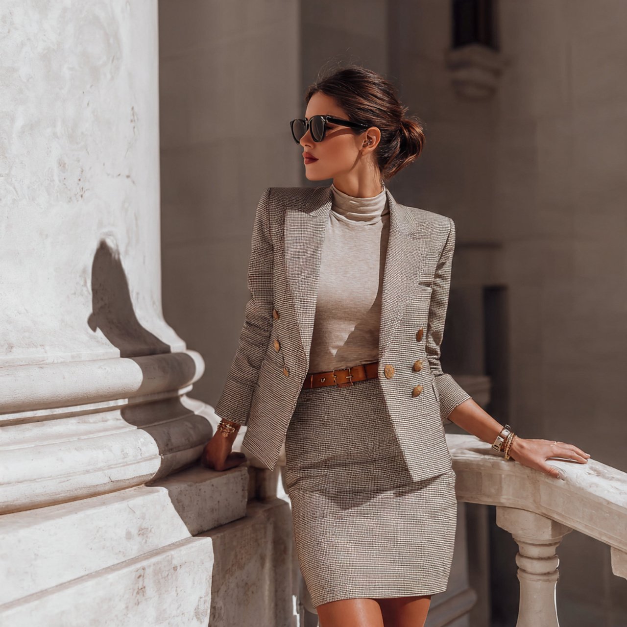 double breasted blazer with pencil skirtblazer out
