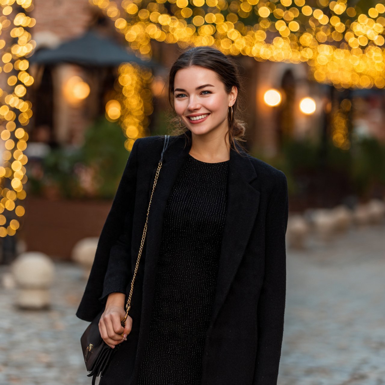 Autumn Date Night Outfit Ideas for a Chic, Polished Fall Look 5 little black dress with a wool coatwoman autumn da