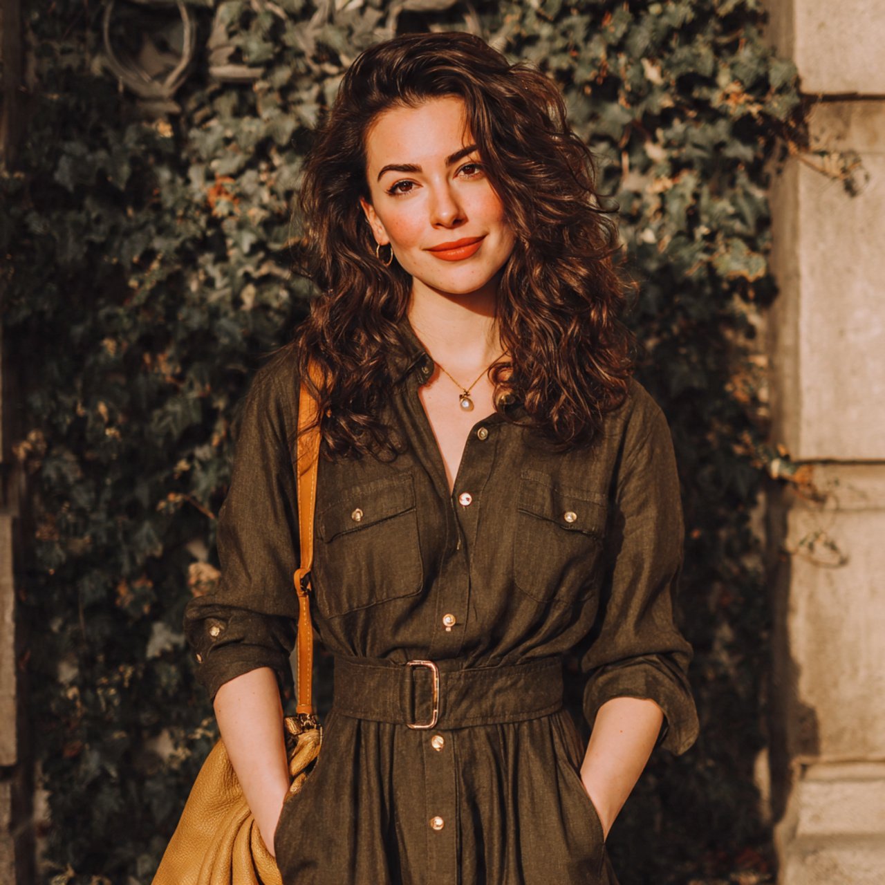 shirt dress with a defined waistdate night outfit