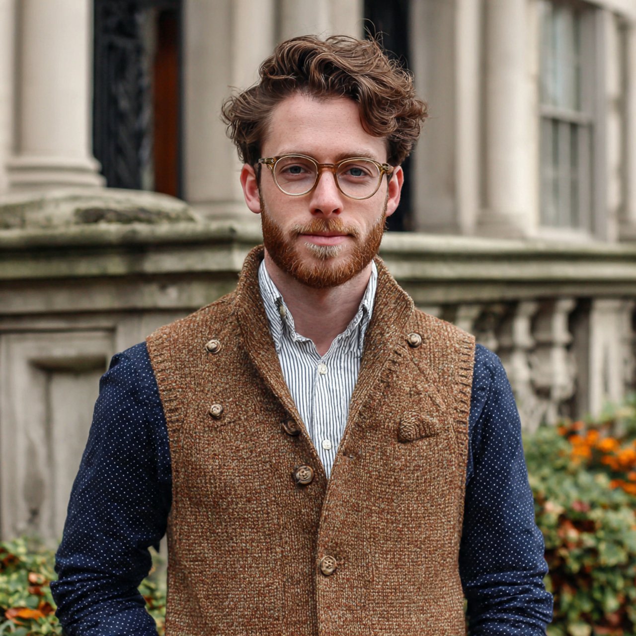 thanksgiving outfit men in oxford and knit vest wi 1