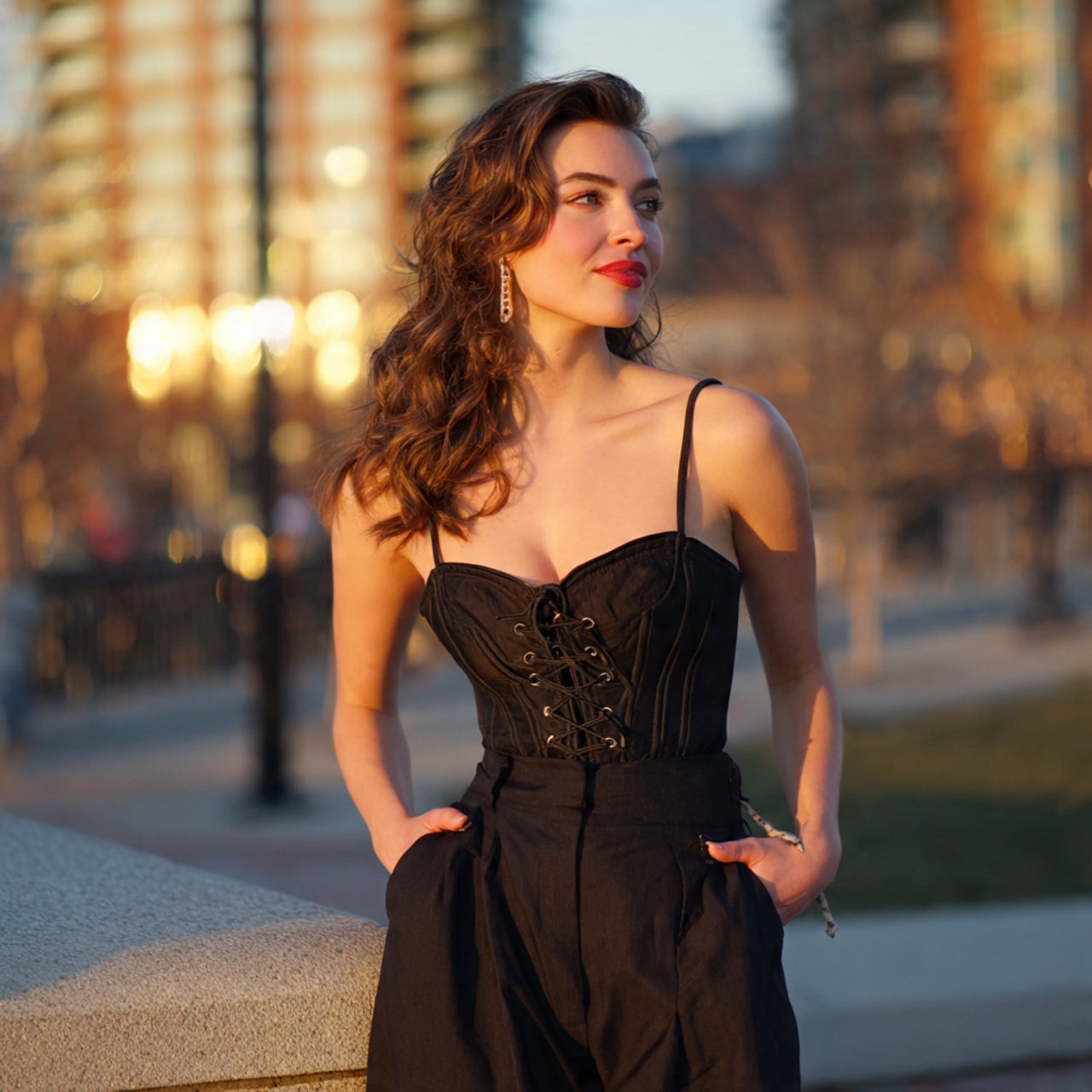 wide leg pants with a corset topfirst date night w